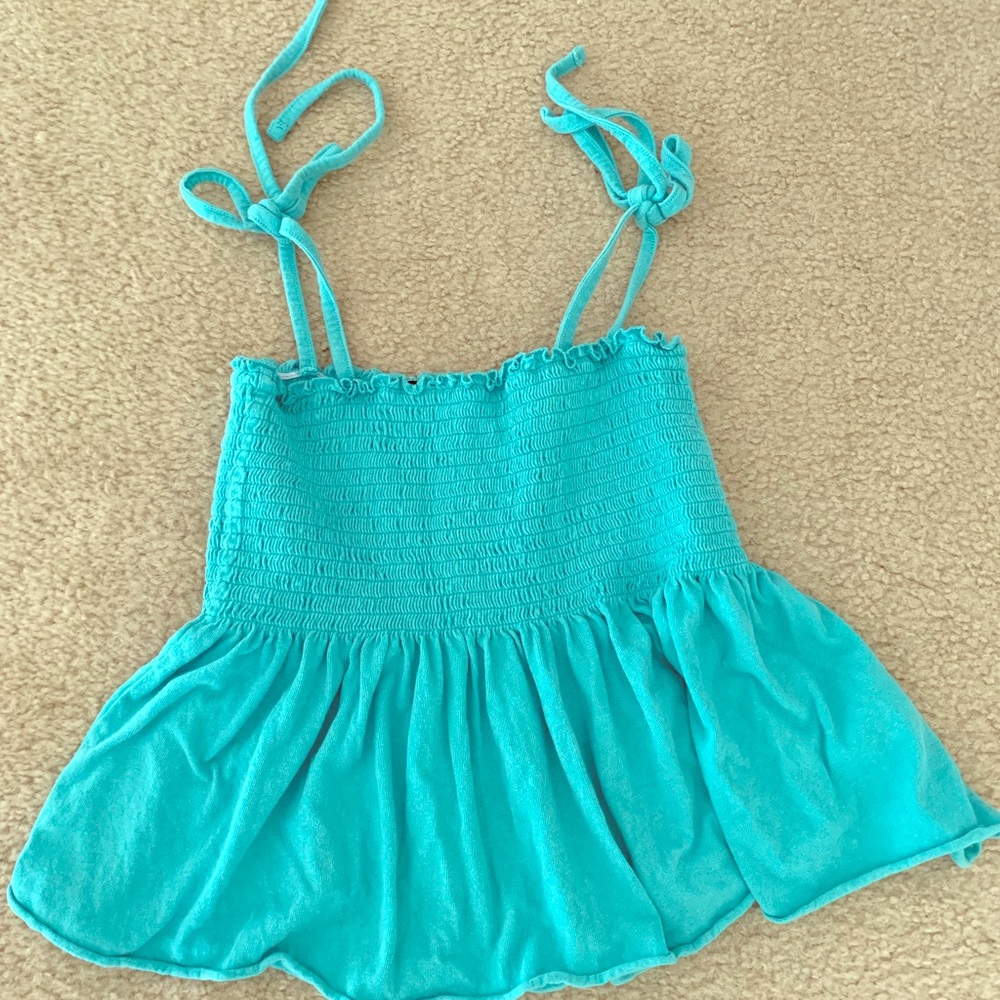 Turquoise tie shoulder top - Picture 1 of 1
